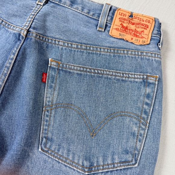 Levi's Other - Levis 505 Jeans Men 38x34 (38x32) Regular Fit Light Wash Denim Y2K Gorpcore READ
